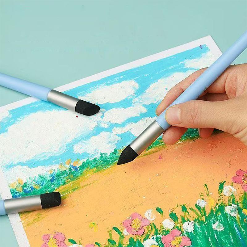 3Pcs Reusable Sponge Pens BPA Free Washable Brushes for Pastel Oil Painting Sketching Kids Use