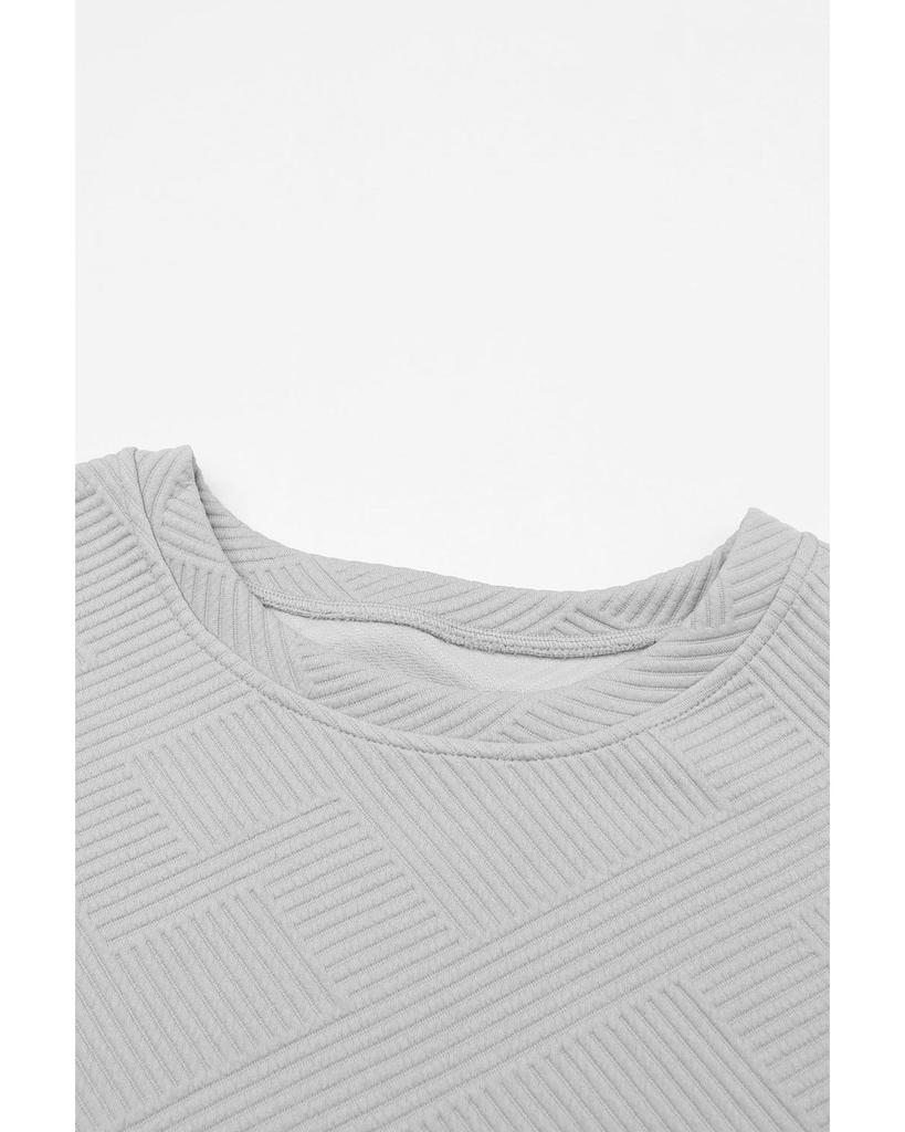 Azura Exchange Комплект из серой текстурированной футболки свободного кроя и брюк на шнурке