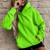 Women'S Loose Long Sleeve Sweatshirts Blouse Causal Fashion Solid Color Pullover Hooded Sweatshirts Top With Pocket