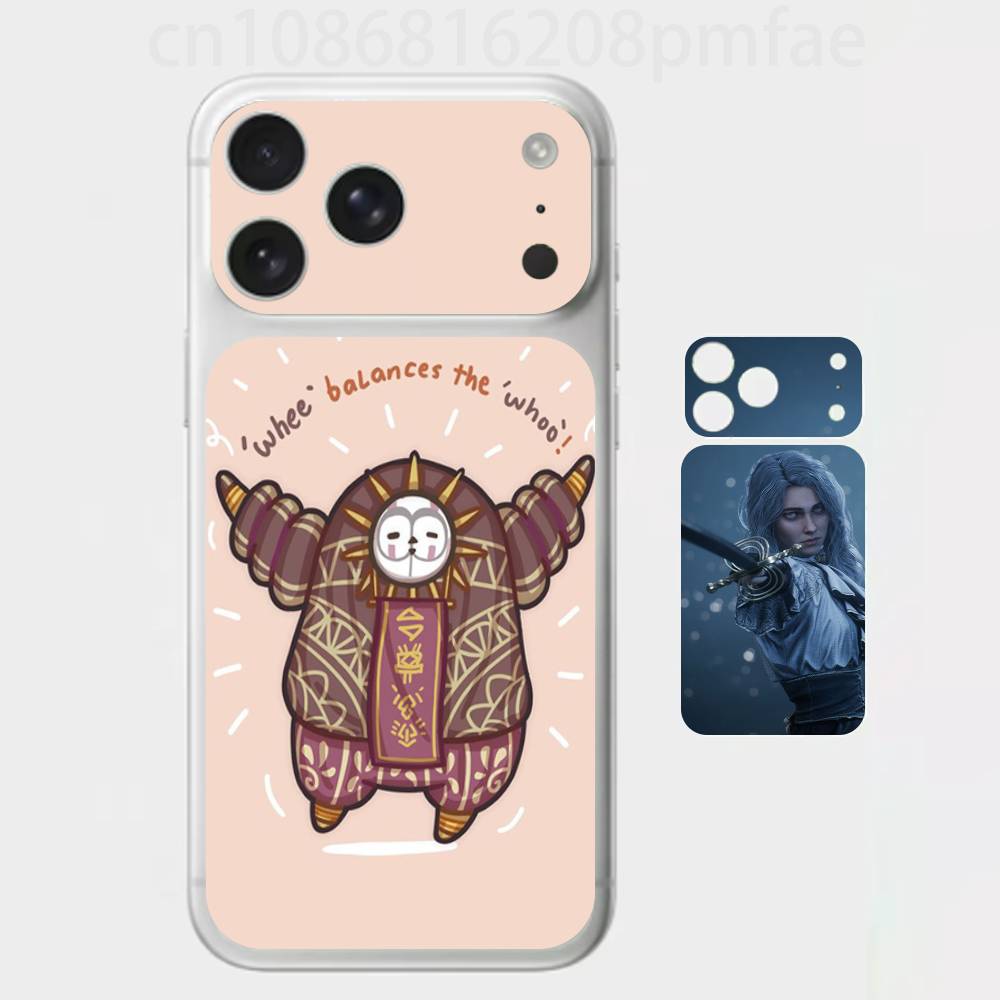 Игровой C-Clair Obscur Expedition 33 Премиальная виниловая наклейка для iPhone 17 Pro/Max, Задняя панель Защитная декаль для камеры (Не чехол)