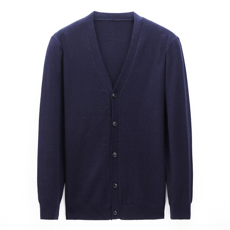 Thin Cardigan Sweater for Men In Spring and Autumn Korean Style New Large Size Loose V-neck Solid Color Sweater for Men