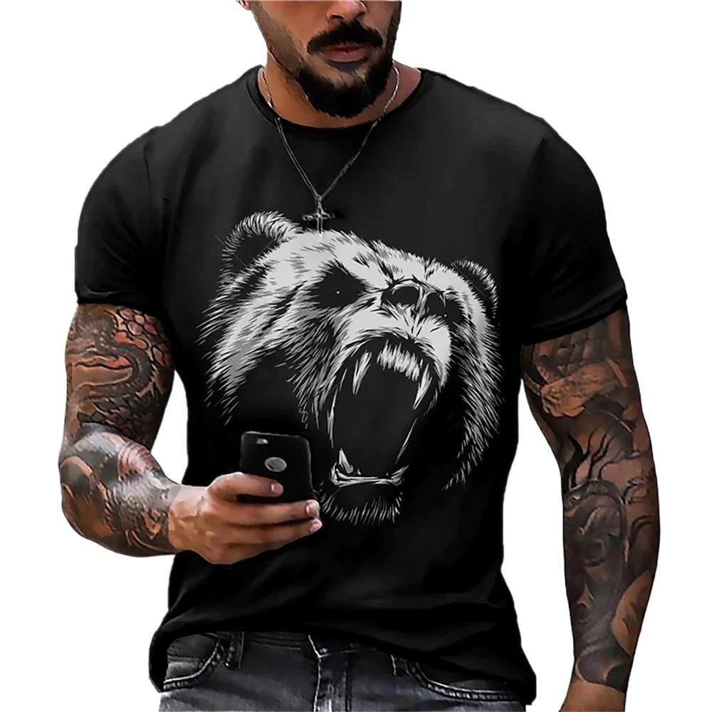 Мужская футболка с 3d принтом тигра, футболки, топы, модная мужская футболка с рисунком животного, уличная одежда большого размера, модная одежда с круглым вырезом