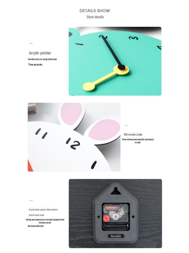 Мультяжные бесшумные настенные часы Wozoom - Креативное, милое искусство для декора спальни