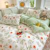 Ins Style Bedding Set Floral Hot Sale Single Full Queen Size Duvet Cover Kit No Filling Flat Sheet Pillowcases Cute Bed Linen