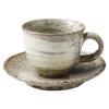 Marui Seito Shigaraki Ware Hechimon чашка для кофе блюдце щетка для золы круглая форма емкость приблизительно 180 мл керамика сделано в Японии и MR-3-3263