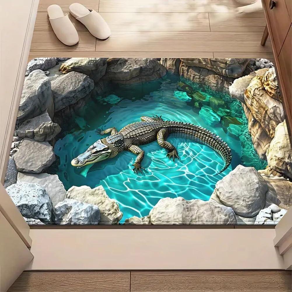 Vikamara Flannel 3D Illusion Cat-shaped Round Hole Floor Mat - Home Decor - Living Room - Bedroom - Bathroom - Doorway Carpet