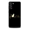 Чехол для телефона 'Кошачья линия' Черные кошки для Samsung Galaxy S26 Ultra S25 Plus S24 FE S23 S22 5G S21 S20 Черный Мягкий