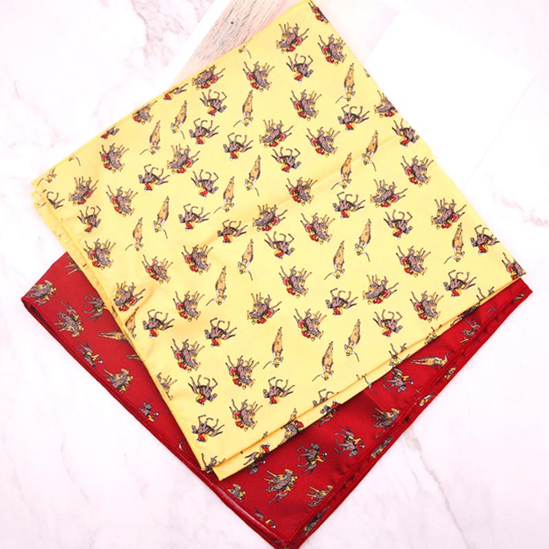 60x60cm Square Scarf Pocket Towel Headband Fashion Neckerchief Suit Accessories Printed Business Cashew Flower Vintage Necktie