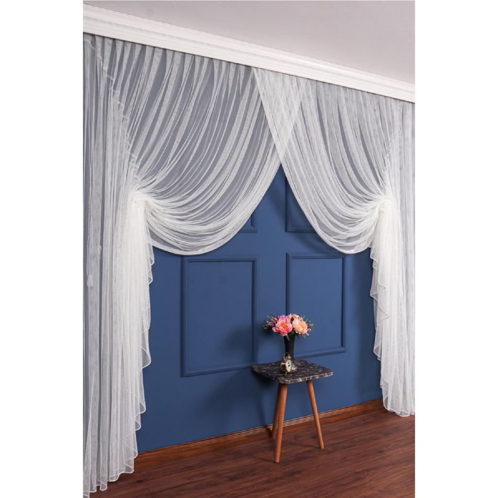 Кружевной вязаный круизный занавес пудрового цвета, 250x260см, 1/4, Elision7084