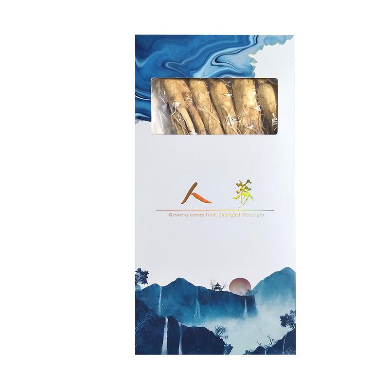 Changbai Mountain Sun-Dried Ginseng Gift Box - Whole White Ginseng Roots with Beard for Soup, Wine, and Health Supplements