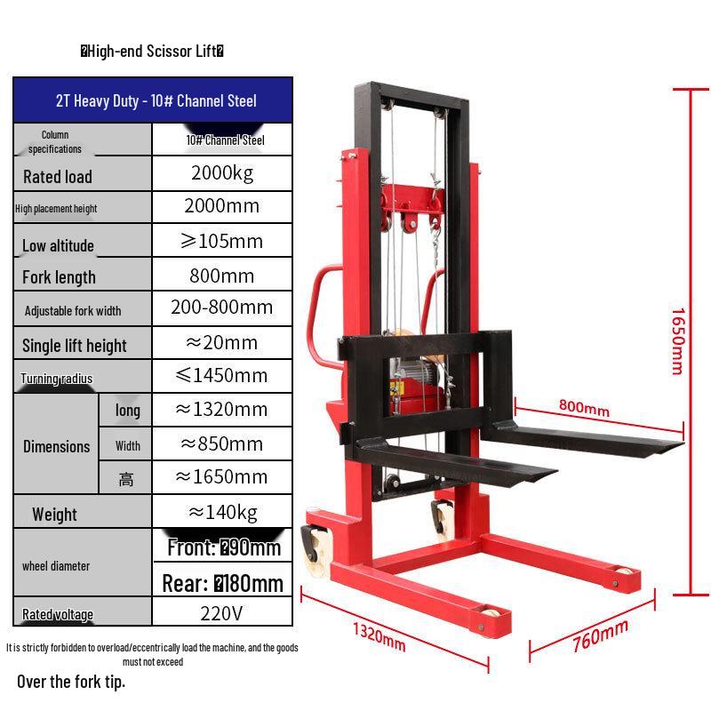 Manual Hydraulic Forklift Stacker: 1, 2, 3 Ton Capacity, Full/Semi-Electric, Hand Push