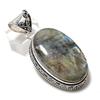Лабрадорит Драгоценный камень Ручная работа Ювелирное изделие Подвеска 2,17" z1s94