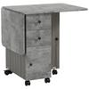 Multi-Storage Six-Person Drop Leaf Dining Table - Mixed Grey