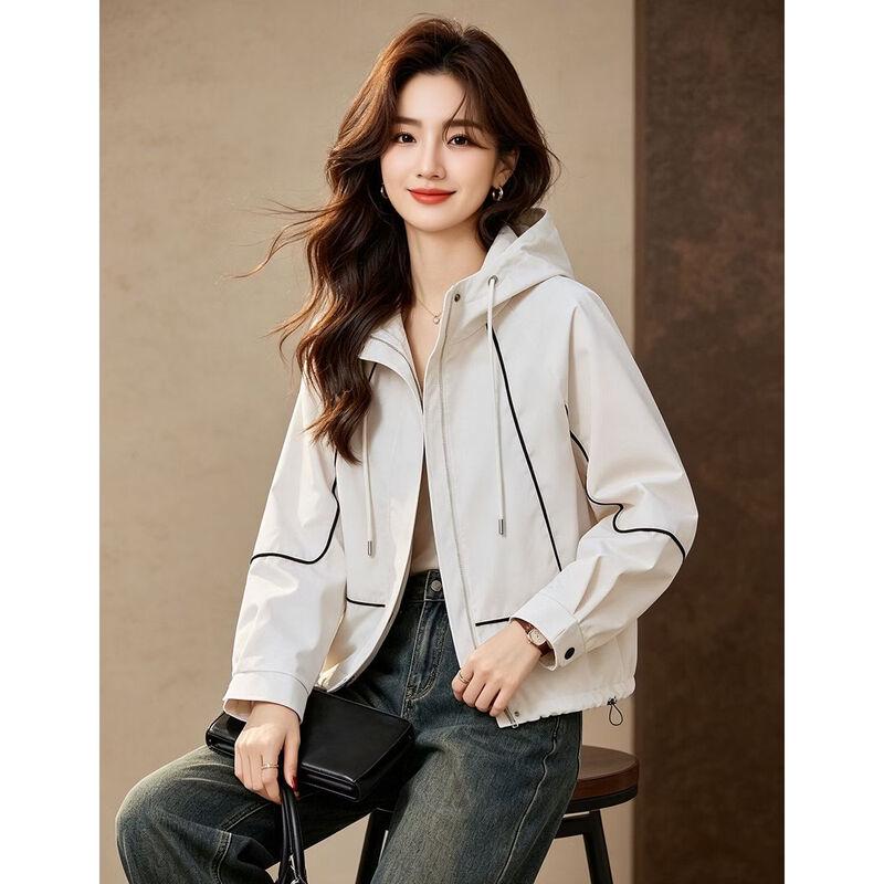 D.F.DEAR Hooded Color-Block Casual Jacket
