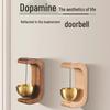 Магнитный деревянный дверной звонок в стиле дофамин: Вдохновленная китайской культурой подвеска-колокольчик для входов в магазины