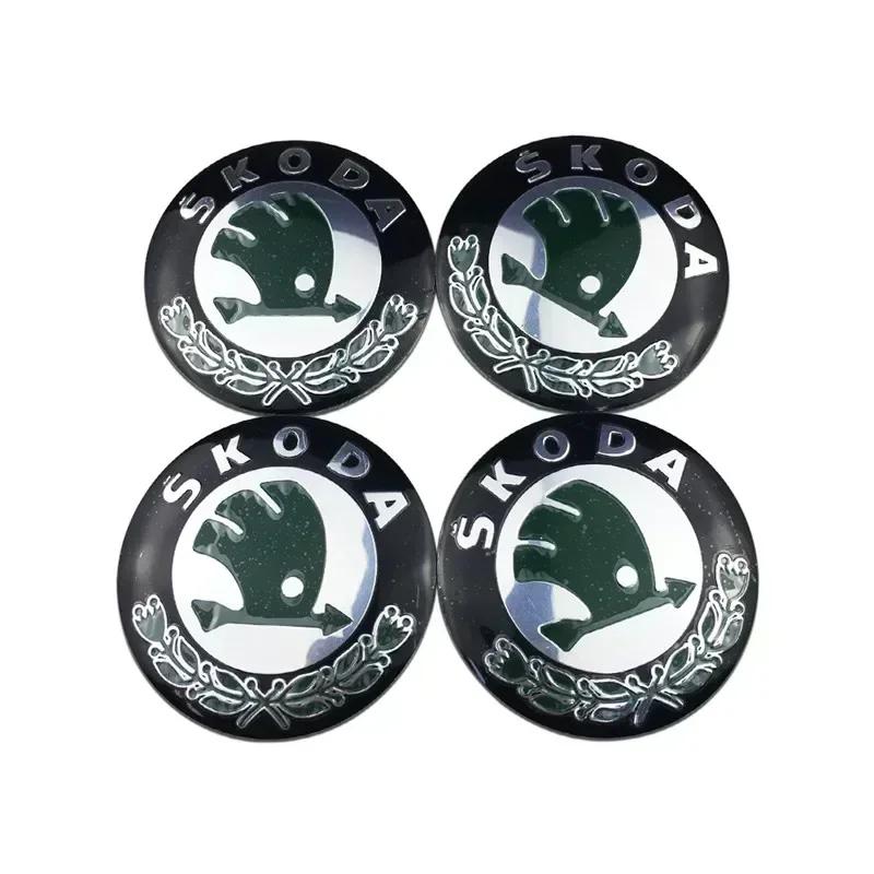 BAUJ2 56mm Car Wheel Center Cover Hub Sticker for SKODA Superb Citigo Rapid Yeti Fabia Octavia A5 A7 Kamiq Vision S Kodiak Accessories