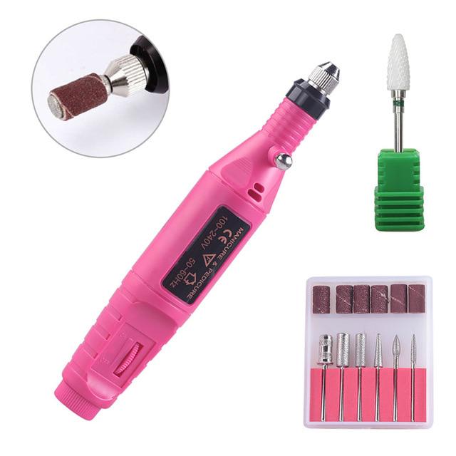 USB Plug Nail Electric Apparatus for Manicure Milling Drill Bit Set Pedicure Machine Gel Remover