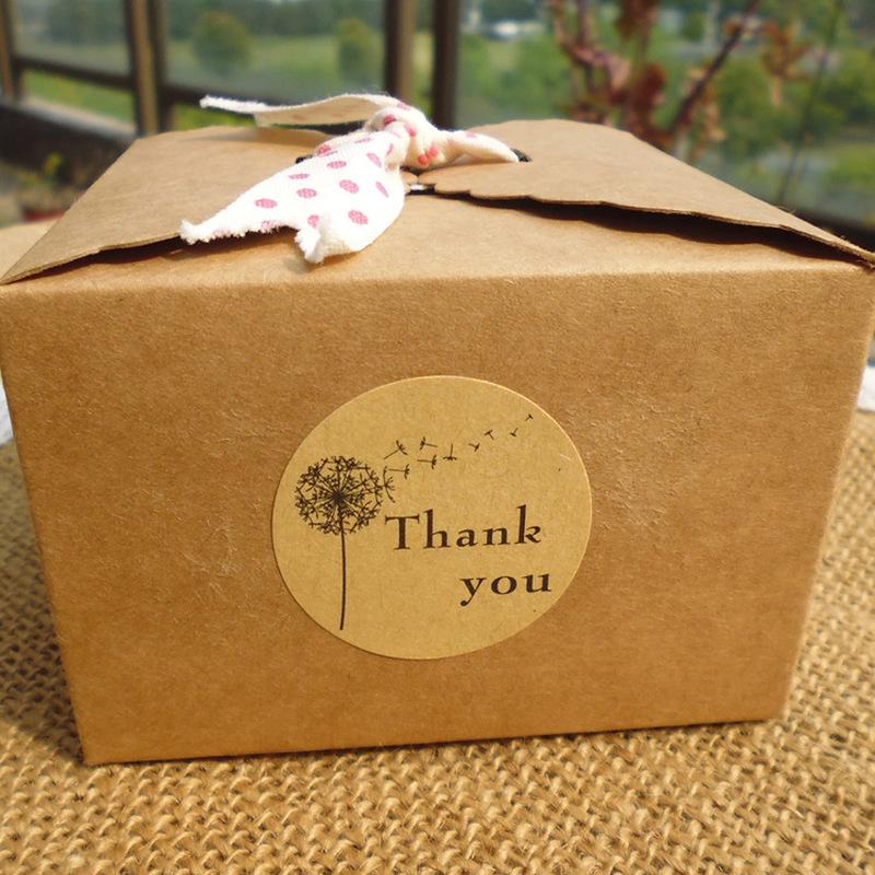 120 шт. Цена Круглый Спасибо Одуванчик Запечатывающая наклейка Упаковка для выпечки Пакет для печенья Спасибо Наклейка Этикетка