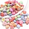 200 шт./лот Разные стили Пластиковые бусины Кошка Цветок Морская звезда Ракушка Бусины-разделители Свободные для изготовления украшений DIY Аксессуары