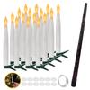Pack of 12 Magical Floating LED Candles with Magic Wand Remote Control Flameless Taper Candle Christmas Halloween Party Decor