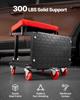 Mechanic Stool Rolling Work Seat 300 lbs Load Seat/Step Stool with Wheels