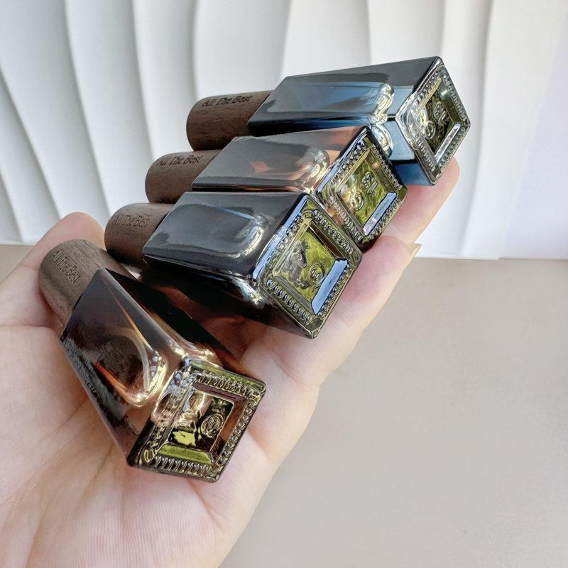 5 мл Прозрачная стеклянная бутылочка-спрей для парфюма, стеклянные флаконы-пробирки для образцов, косметический портативный мини-распылитель для парфюма, деревянная крышка, многоразовая