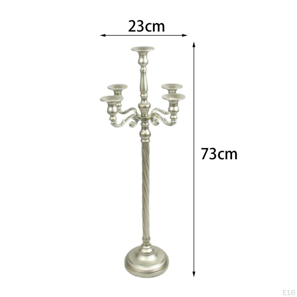 Candelabra 5 Arms Metal Candle Holder Candlestick Table Centerpieces for Festive Party Decor