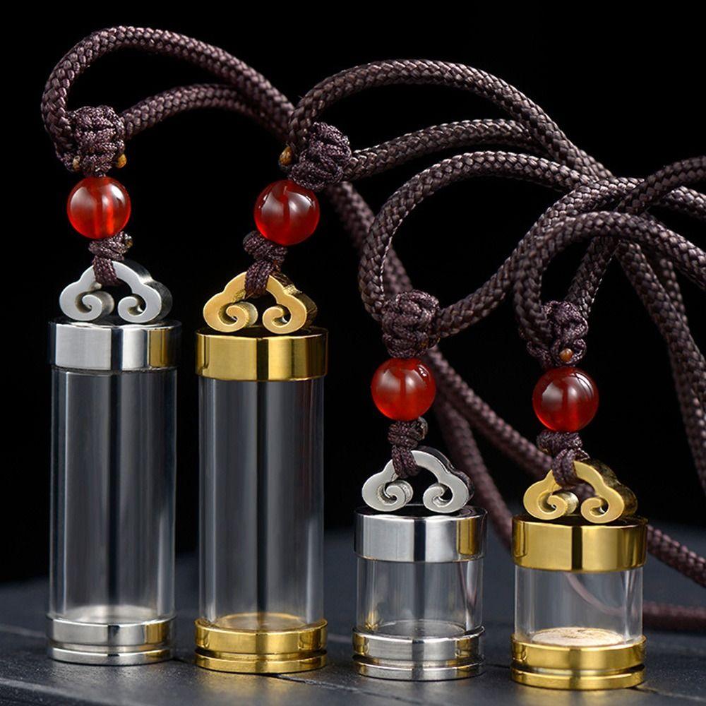 Aromatherapy Wishing Bottle Pendant Gold Silver Perfume Bottle Necklaces Creative Ashes Urn