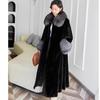 Women's New Fox Fur Collar Long Velvet Mink Coat Women's Whole Mink Fur Coat Casual and Warm