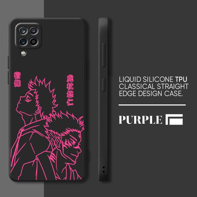 Cartoon Jujutsu Kaisen Phone Case For Samsung Galaxy A71 A21s A01 A03s A70 A31 A02 A51 A50 A11 Silicone Square Liquid Cover Bag