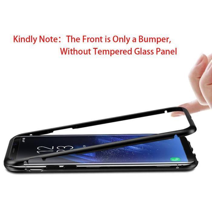 Coque - SECONDLYN - Galaxy S8 Plus - Aluminium - Verre Trempé - Protection Anti-Chocs