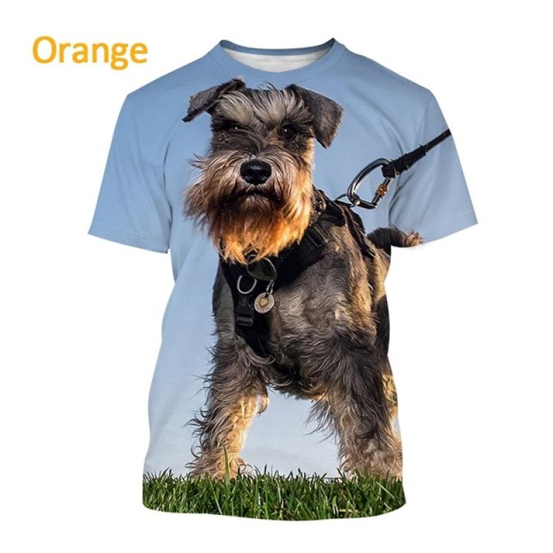 Уличная футболка в стиле Харадзюку с животным принтом, топ «Шнауцер Щенок», 3D футболка для мужчин и женщин, повседневная футболка с милой собакой