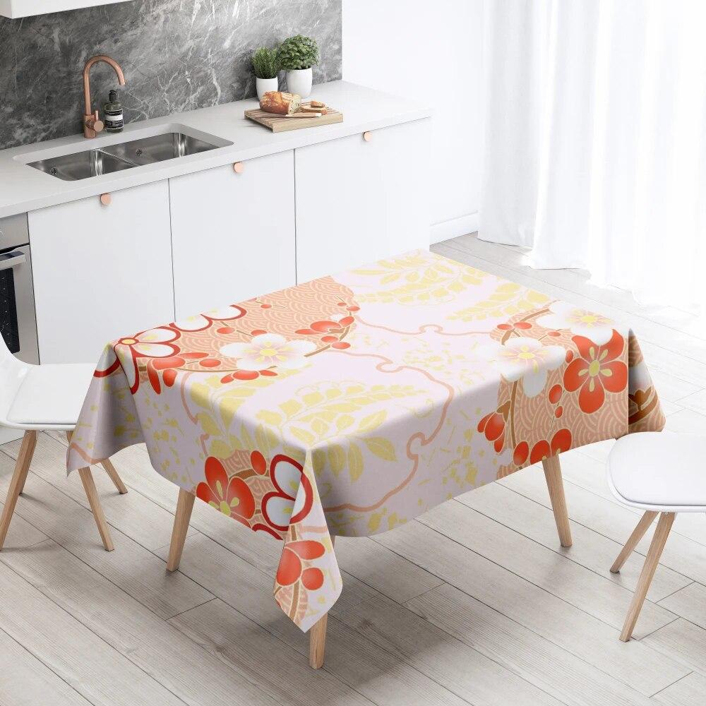 Скатерть с цветочным рисунком, домашний декор, устойчивая к пятнам, водонепроницаемая скатерть, украшение для стола, прямоугольные кухонные столешницы для камина