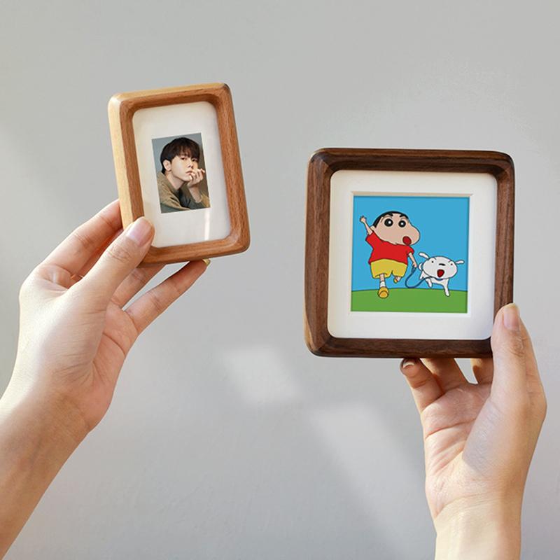 Фоторамка, гладкая круглая фоторамка из массива дерева, отображение фотографий