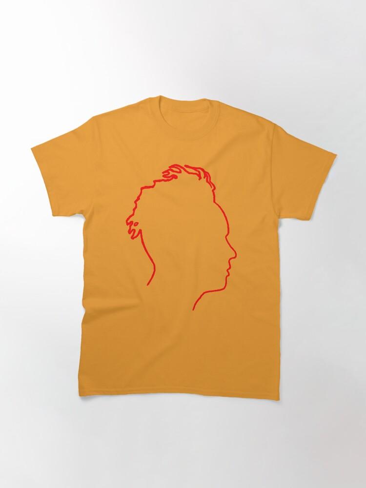 Depeche Mode Martin Gore profile white outline black background Classic T-Shirt