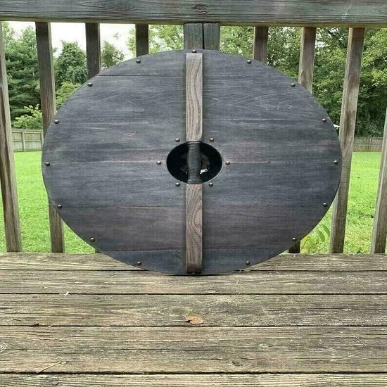 Medieval Wooden Shield 24" Heavy Shield Handmade Battle Ready Viking Shield