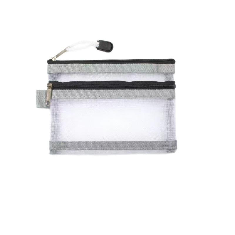 Double-layer Mesh Storage Bag, ID Card Storage Bag, Five-color Zipper Bag for ID Cards and Passports, Portable Small Card Case for Bank Cards