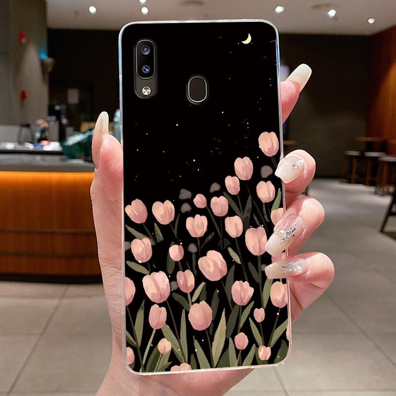 Phone Case For Samsung Galaxy A20E Flower Butterfly Protective Thin Cases For Samsung A20e Transparent Soft Silicone TPU Cover