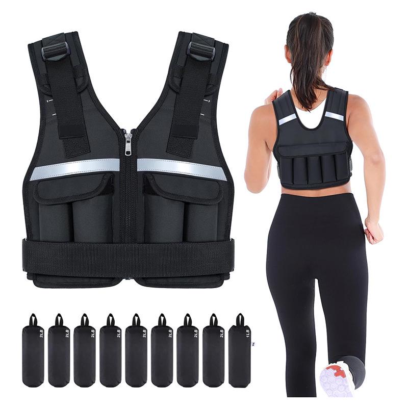 Регулируемый утяжеленный жилет со светоотражающими элементами для фитнес-тренировок