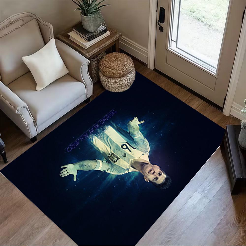 Manchester City Player Action Area Rug Design for Decorate room Bedrooms Playrooms Dormitory Anti-slip Rug Decorate Offices
