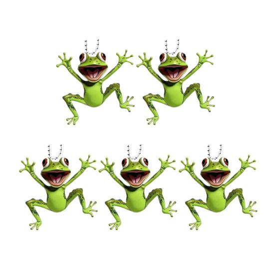 1/2/3/4/5 шт. 2D акриловая лягушка подвесное украшение с цепочкой из бусин, подвеска-шарм для подвешивания на зеркало заднего вида автомобиля, аксессуар для интерьера автомобиля
