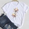 (Asian Size) Women Print Flower Sunflower Trend Cute Style Trend Tee Top Clothing Fashion Tshirt Lady Female Casual Short Sleeve Graphic T-shirt