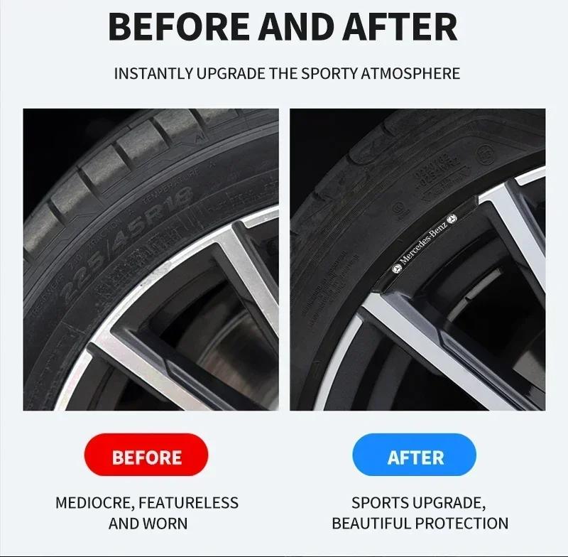 4Pcs Car Wheel Hub Rim Badge Stickers Decoration For Mercedes Benz C180 C200 C260 C300 W108 W124 W126 W140 W168 W169 W176 GL1