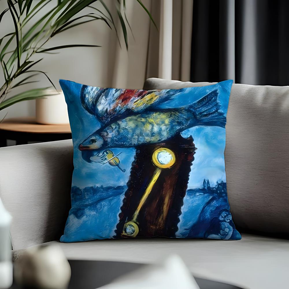Trending MMmarc Chagallful Cushion Cover Antidustmite Pillowcase Invisible Zipper Silky Short Plush Sofa Cushion Cover