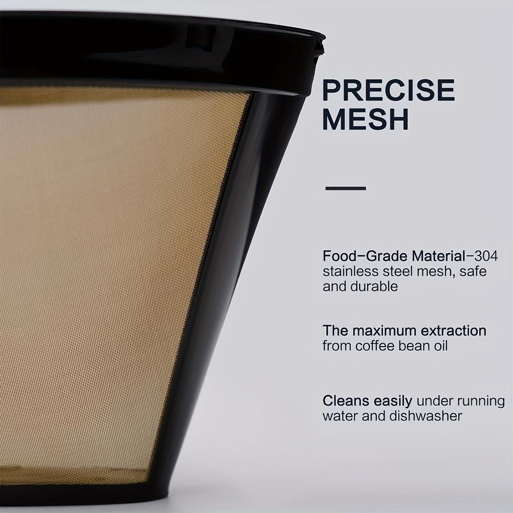 Reusable Espresso Filter Basket Refillable Cone Coffee Maker Filters for Ninja Coffee Bar Brewer Accessory Easy-Clean Cup & Pad