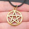 Ожерелье 45 см Кожаная цепочка Большая пятиконечная звезда Солнце Луна Пентаграмма Минималистичные компоненты для украшений QN072