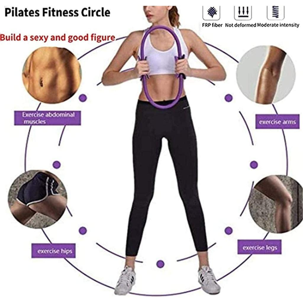 Pilates Rings Yoga Pilates Magic Circle Pilates Ultra Fit Exercise Resistance Fitness Toning Ring Workout Fitness Circles with Dual Grip Handles