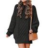 Cross-border Amazon Europe Round Neck Long Sleeve Knit Sweater Medium-length Women's Dress Thickened Needlework