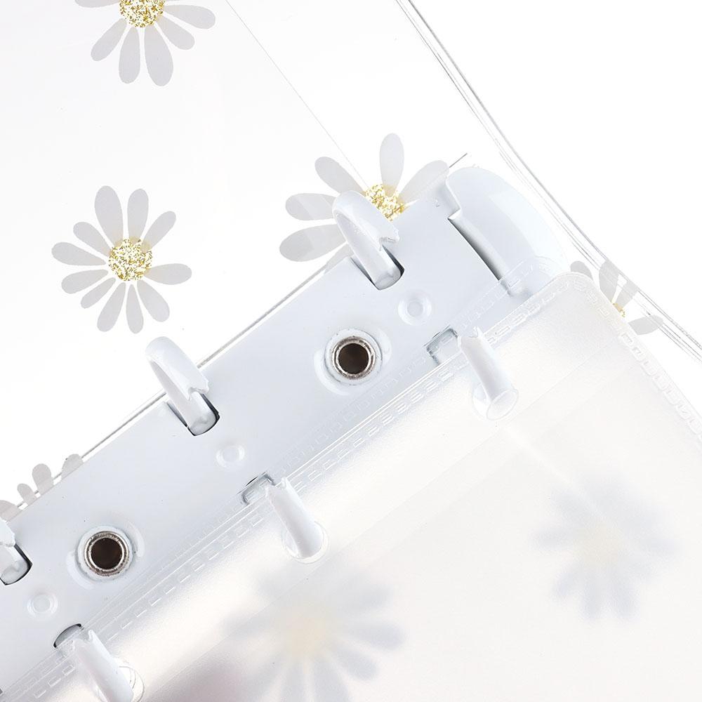 Mini Daisy Flower Diary Book 3-hole Rings Binder Loose-leaf Refill Notebook Cover Inner Pages