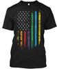 Rainbow American Flag Pride Gift T-Shirt Made In the USA Size S To 5XL